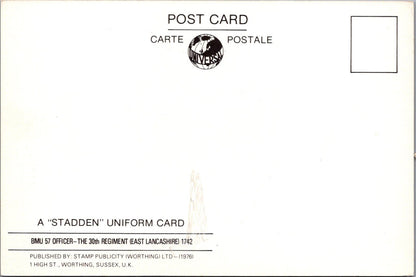 Military Postcard: Officer 30th Regiment East Lancashire 1742 Stadden XT5370