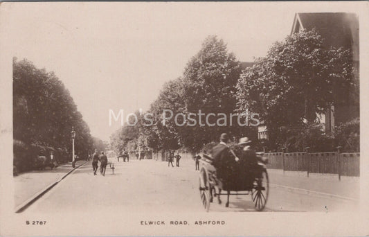 Kent Postcard: Elwick Road Ashford Postcard Horse Carriage Street Scene 3378
