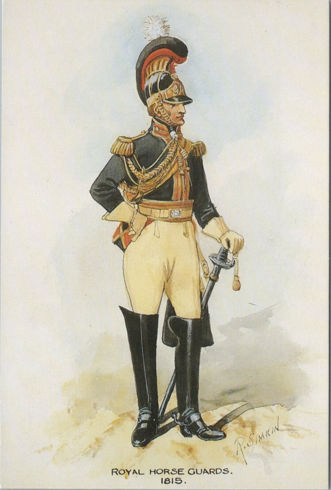 Military Postcard: Royal Horse Guards Uniform 1815 Richard Simkin 1989 XT5362