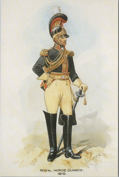 Military Postcard: Royal Horse Guards Uniform 1815 Richard Simkin 1989 XT5362