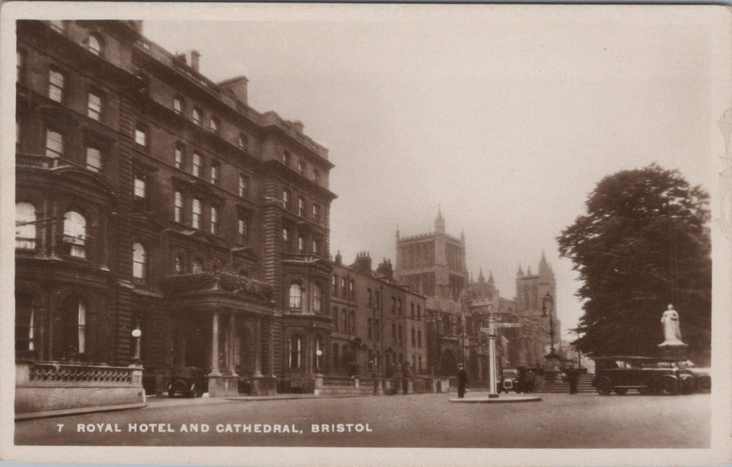 Bristol Postcard: Royal Hotel And Cathedral College Green, 1930's, RPPC XT3916