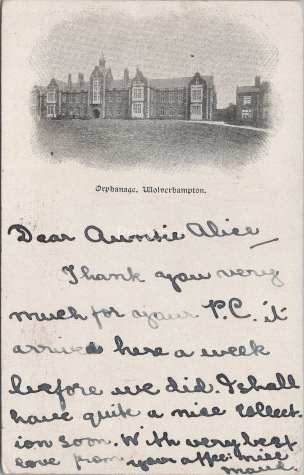 Staffordshire Postcard:Orphanage, Wolverhampton, Gothic Architecture 1902 XT4435