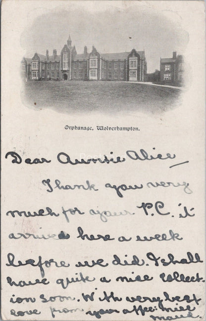 Staffordshire Postcard:Orphanage, Wolverhampton, Gothic Architecture 1902 XT4435