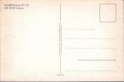 Aviation Postcard: Colombia Avianca Boeing 747-124 Jumbo Jet Airplane  XT5200