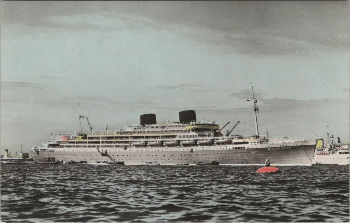 Shipping Postcard: Willem Ruys Royal Rotterdam Lloyd Passenger Liner RPPC XT5321