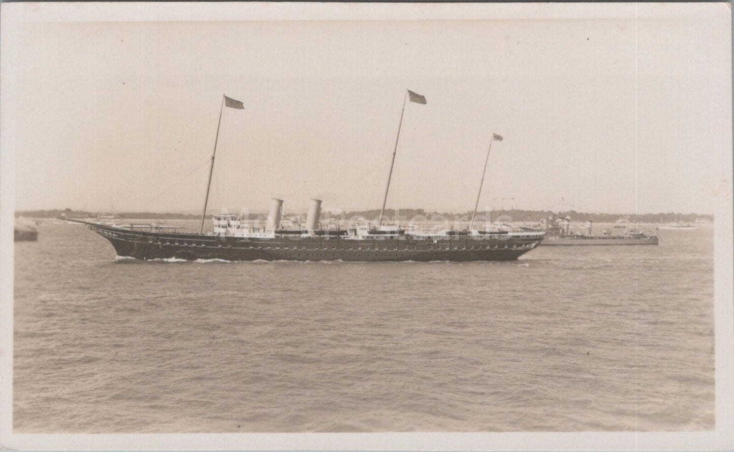 Royalty Postcard: Portsmouth HMY Victoria And Albert III Royal Yacht RPPC XT3541