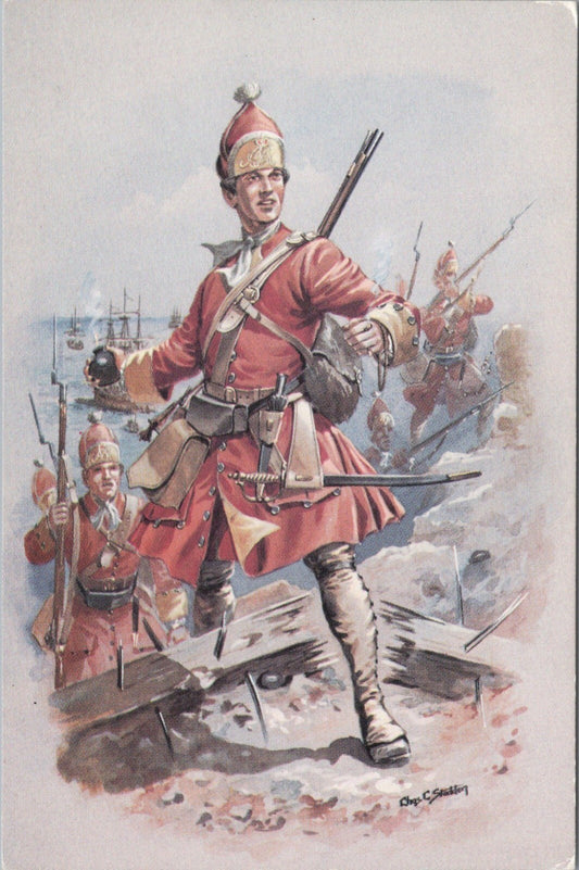 Military Postcard: Grenadier Villiers Marines Capture Gibraltar 1704 XT5361