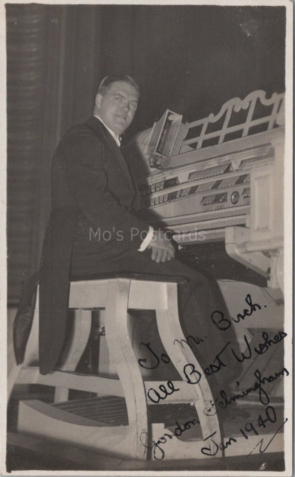 Music Postcard: Gaumont Cinema Rose Hill, Organist Gordon Felmingham RPPC XT3531