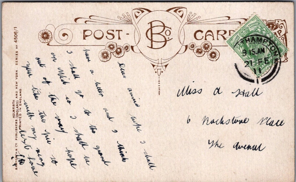 Religious Postcard:Jesu Lover Of My Soul Christian Hymn Bamforth Art 1911 XT5327