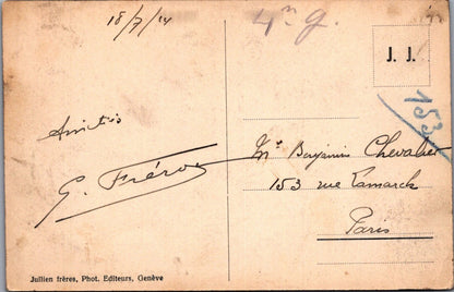 France Postcard: Chamonix Traversee des Crevasses Mer de Glace 1914 XT5174