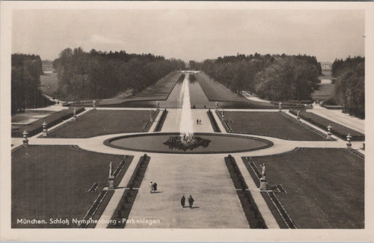 Germany Postcard: Munchen Schloss Nymphenburg Parkanlagen Fountain RPPC 20379A