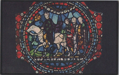 Kent Postcard: Canterbury Cathedral Stained Glass Pilgrims Tuck 1930's XT4162
