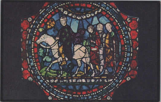 Kent Postcard: Canterbury Cathedral Stained Glass Pilgrims Tuck 1930's XT4162
