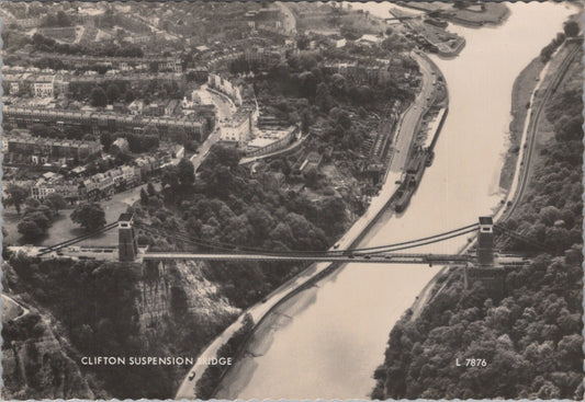 Bristol Postcard: Clifton Suspension Bridge Aerial Avon Gorge RPPC XT3838