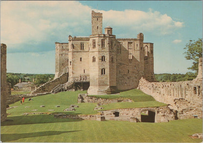 Northumberland Postcard:Warkworth Castle Historic Keep Ruins Photo 1970’s XT4560