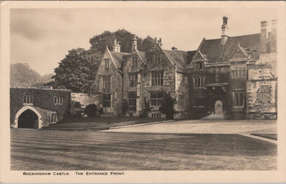 Northamptonshire Postcard: Rockingham Castle Entrance Front Facade RPPC 19533A