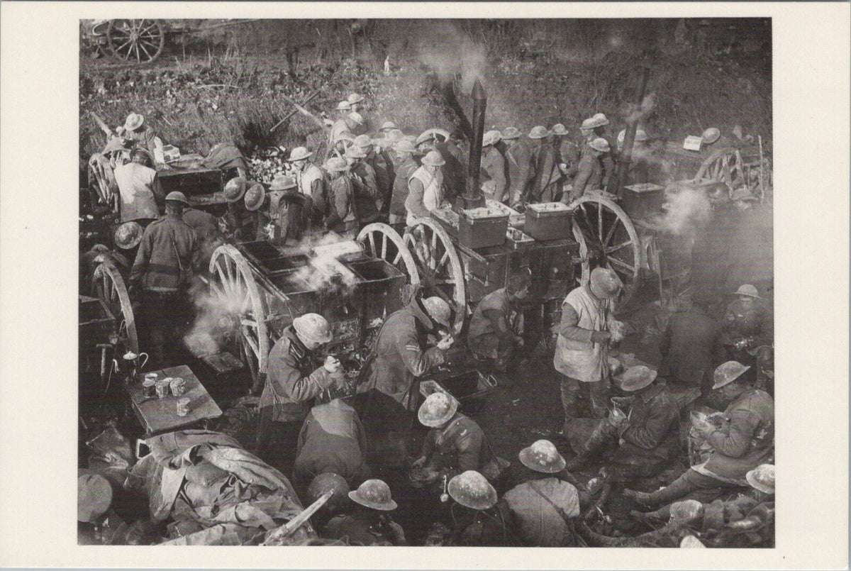 World War One Postcard:British Troops Dinner Rations Ancre Oct 1916 1980s XT5373