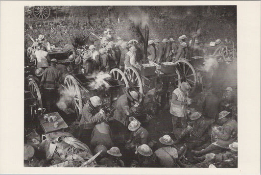 World War One Postcard:British Troops Dinner Rations Ancre Oct 1916 1980s XT5373