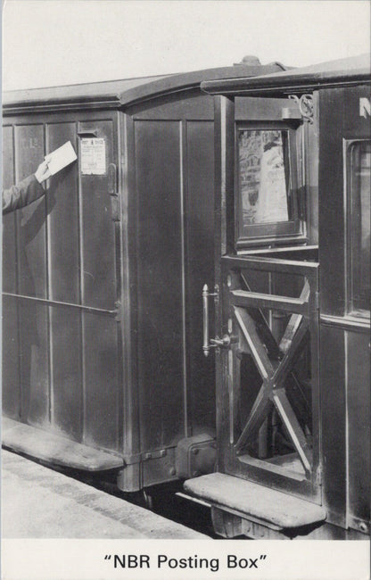 Postal History Postcard: NBR Posting Box North British Railway Train Van XT4596