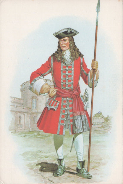 Military Postcard: Officer Colonel Lord Lucas Regiment of Foot 1702  XT5358