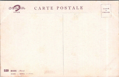Flowers Postcard: Rose Rosa Red Blossom Stem Signed Barde 1910s XT3582