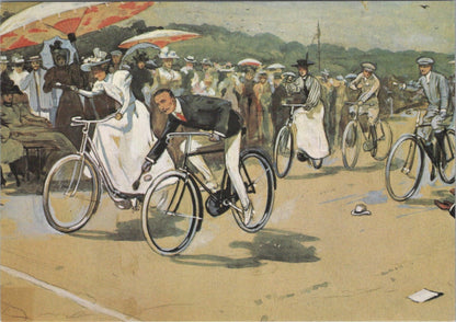 Cycling Postcard: Egg And Spoon Race On Cycles Bicycle Sport  XT5341