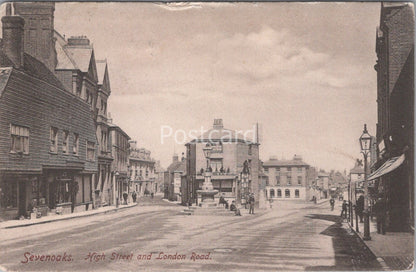 Kent Postcard: Sevenoaks High Street And London Road Town View 1908 XT5090