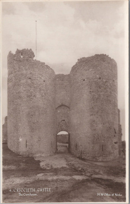 Caernarvonshire Postcard: Criccieth Castle Gatehouse Welsh Ruins 1930s XT4994