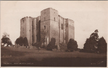 Warwickshire Postcard: Kenilworth Castle, The Keep Ruins RPPC 1930s XT5305