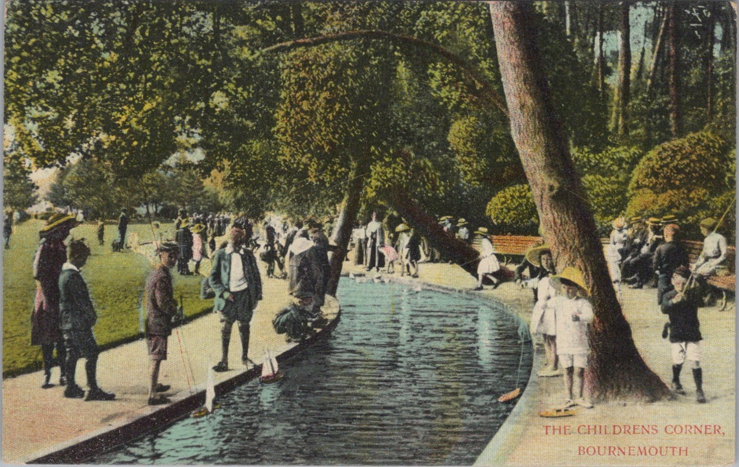 Dorset Postcard: Bournemouth Childrens Corner Stream Park Resort 1900s XT3475