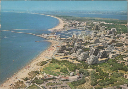 France Postcard: La Grande Motte Herault Pyramid Architecture Aerial View 1970s XT3520