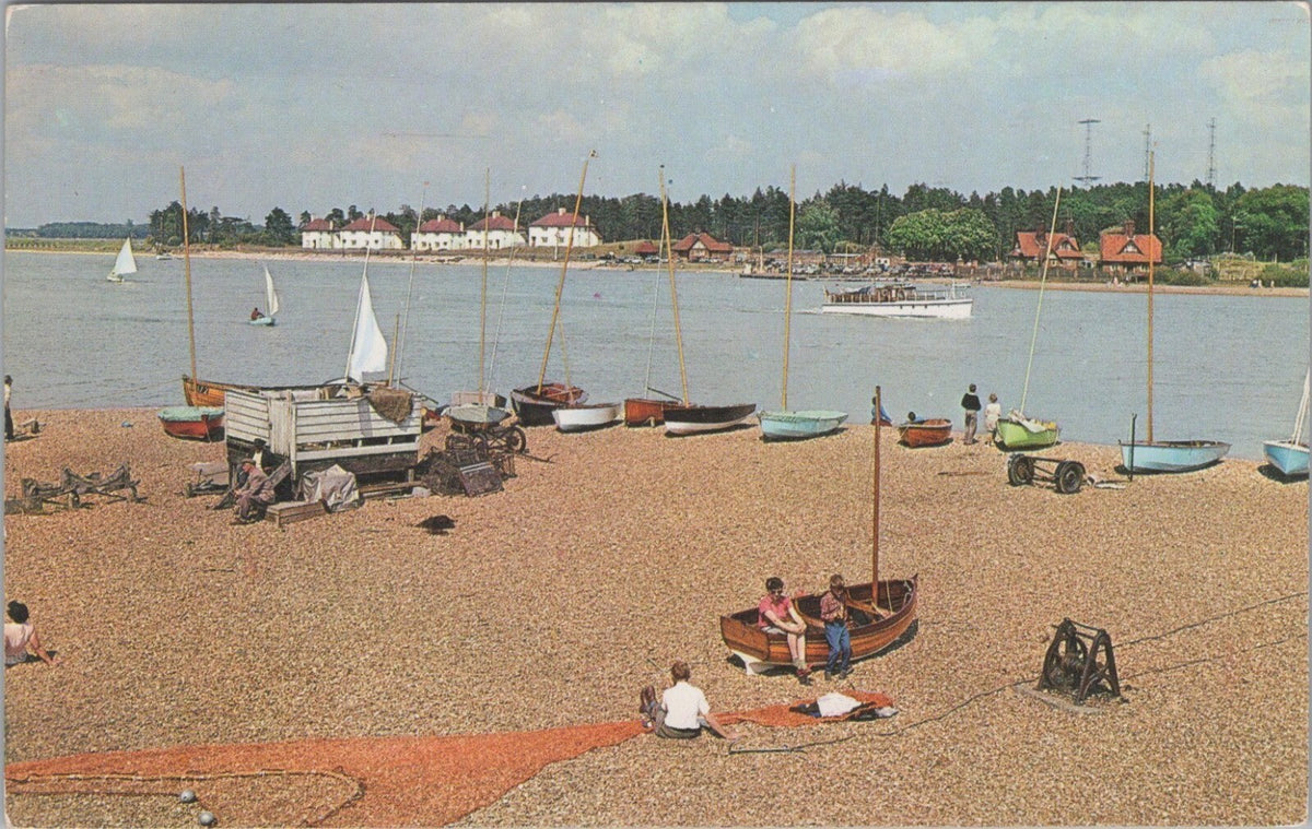Suffolk Postcard: Felixstowe Ferry River Deben Estuary Boats 1960s XT5094