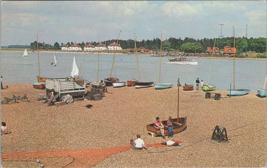 Suffolk Postcard: Felixstowe Ferry River Deben Estuary Boats 1960s XT5094