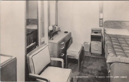 Shipping Postcard: MV Rangitane Ocean Liner Single Berth Bibby Cabin 50's XT5529