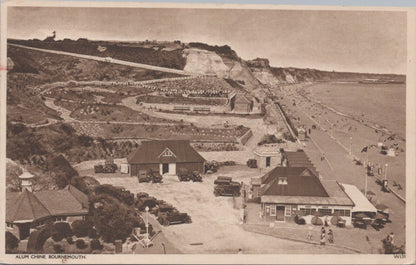 Dorset Postcard: Alum Chine, Bournemouth Coast Cars Seafront 1947  XT4161