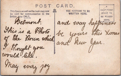 Unknown Location Postcard - Belmont, Large Detached House RPPC XT5550