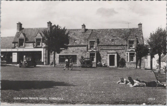 Banffshire Postcard: Glen Avon Private Hotel Tomintoul, 1950's, RPPC XT3915