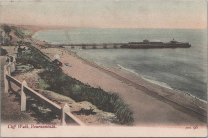 Dorset Postcard: Bournemouth, Cliff Walk And Pier Coastal View 1905 XT4160