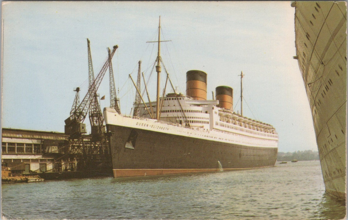 Shipping Postcard: Queen Elizabeth Southampton Docks Ocean Liner Vessel XT5278