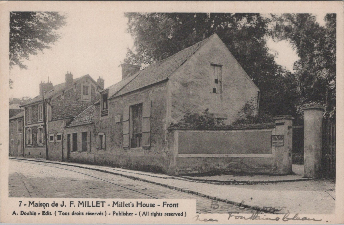 France Postcard: Maison de J. F. Millet's House, Barbizon Fontainebleau 1910's XT5166