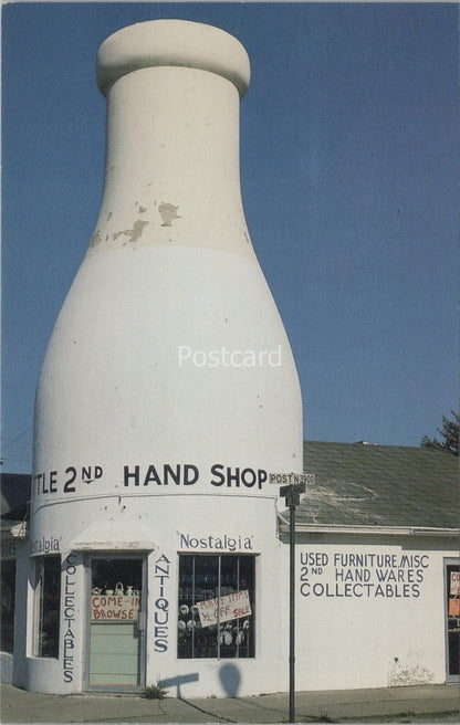 Washington Postcard:Spokane, Benewah Giant Milk Bottle, Antique Shop 70's XT4408