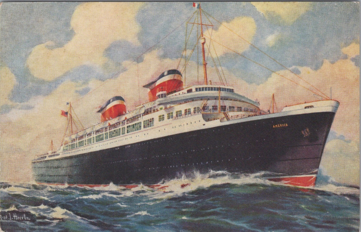 Shipping Postcard: SS America United States Lines Flagship Fred J Hoertz  XT5540