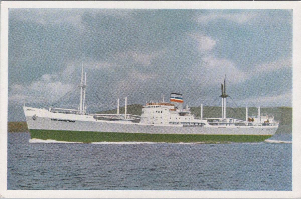 Ship Postcard: South African Trader Cargo Ship Merchant Vessel Cape Town XT5274