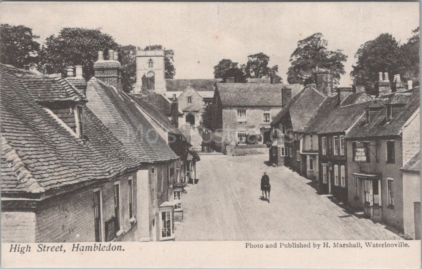 Hampshire Postcard: Hambledon High Street Red Lion Inn Church View XT3511