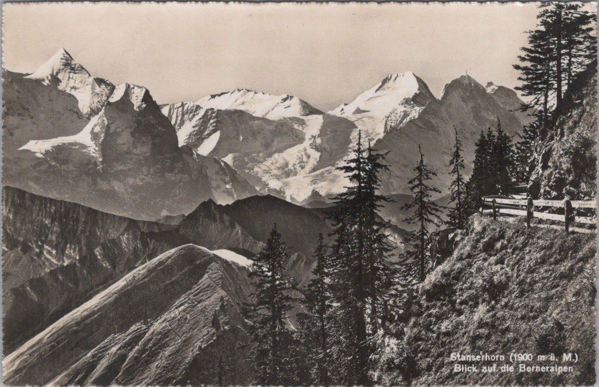 Switzerland Postcard: Stanserhorn Berneralpen Alps Mountain 1950's 20004A