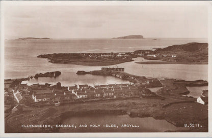 Argyll Postcard: Ellenabeich Easdale Holy Isles Coastal View RPPC 1930's XT5065