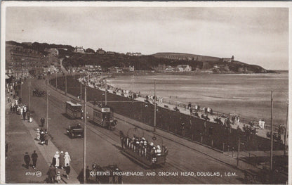 Isle Of Man Postcard: Queens Promenade Onchan Head Douglas Horse Trams XT5389