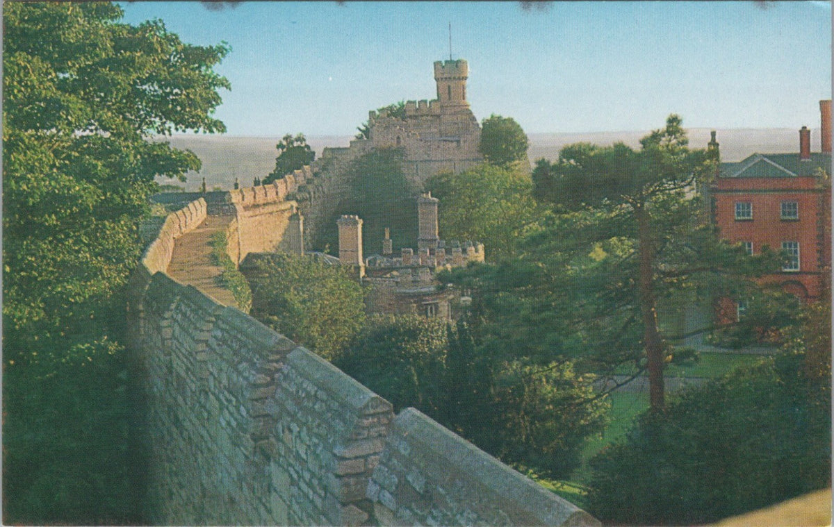 Lincolnshire Postcard: Lincoln Castle Walls Observatory Tower 1970s XT5297