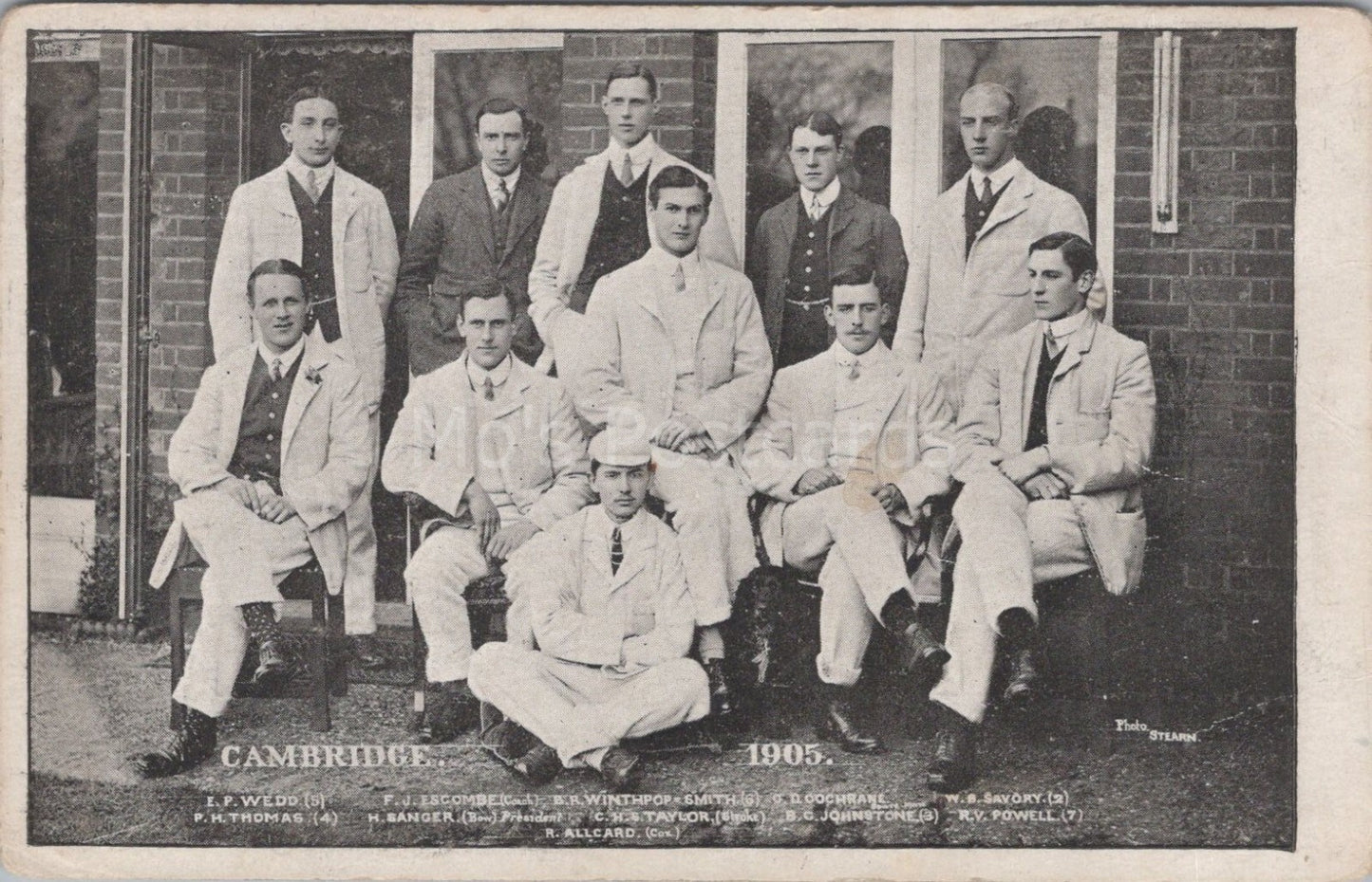Sports Postcard: Cambridge University Rowing Boat Race Crew 1905 XT3547