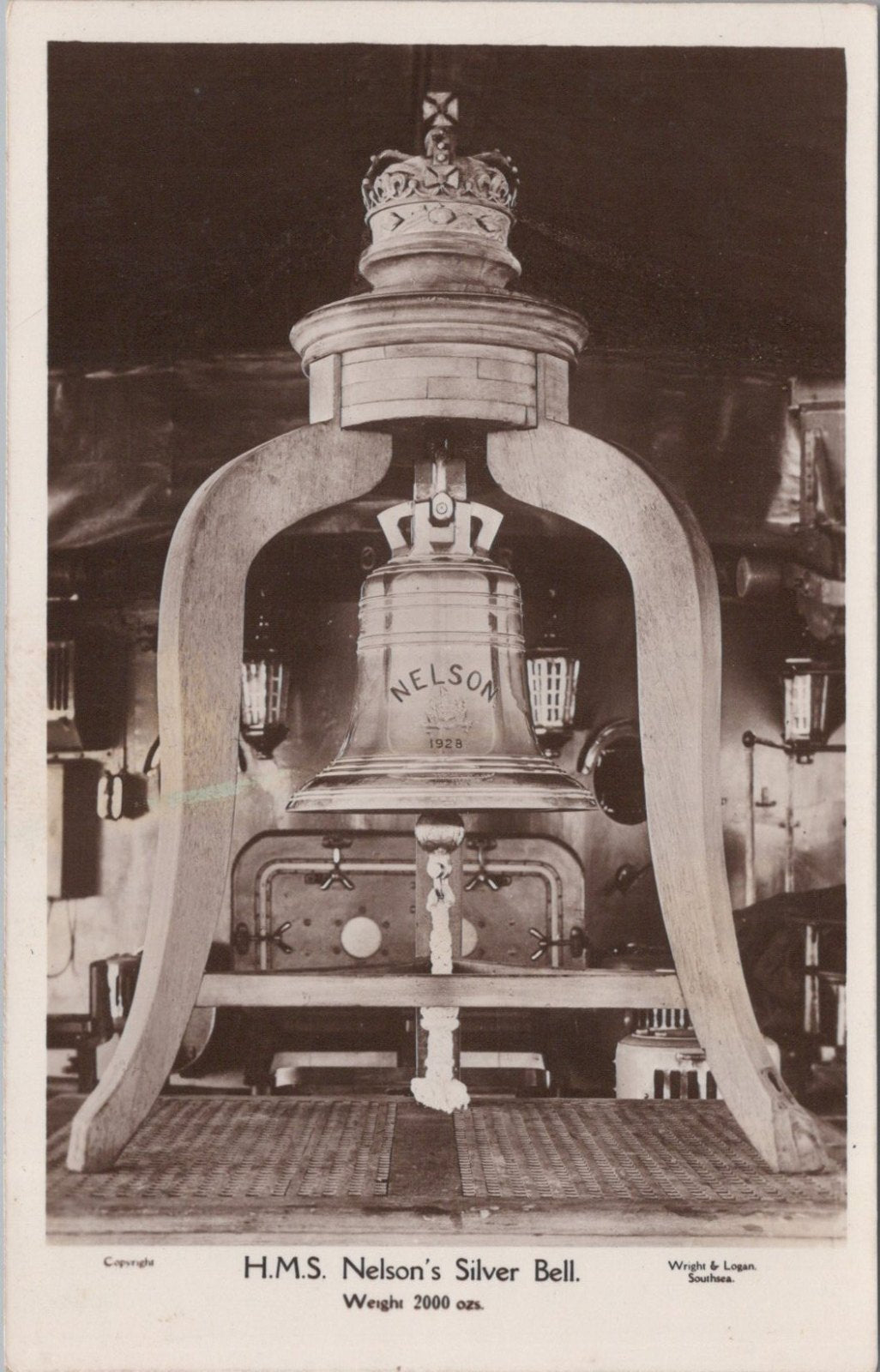 Military Postcard: HMS Nelson Silver Bell Royal Navy Battleship 1920s XT3598